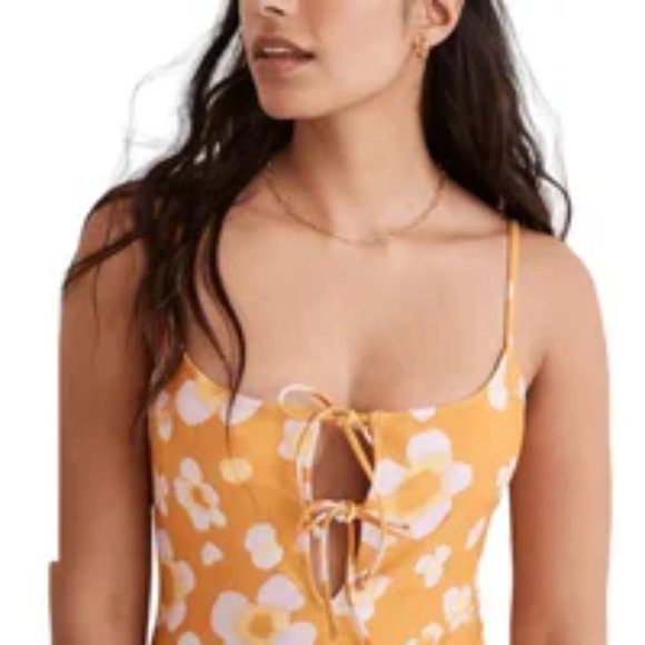 Madewell Small Swimsuit Second Wave Tie-Front Watercolor Floral One-Pie… - Picture 3 of 9